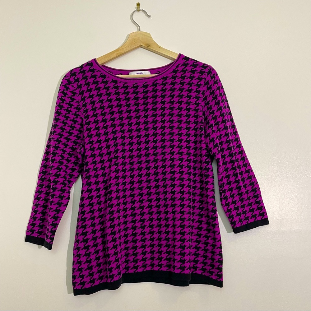 Vintage | Alia Purple Houndstooth Sweater
